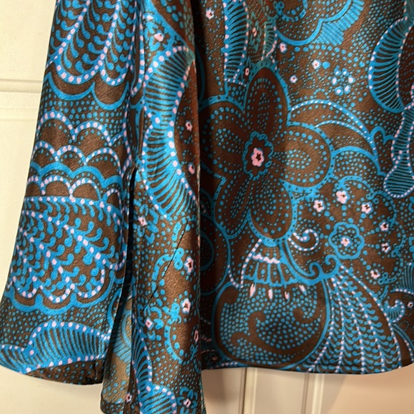 XHILARATION💫 Women’s Brown/Teal Floral Lightweight Chemise - Picture 7 of 12